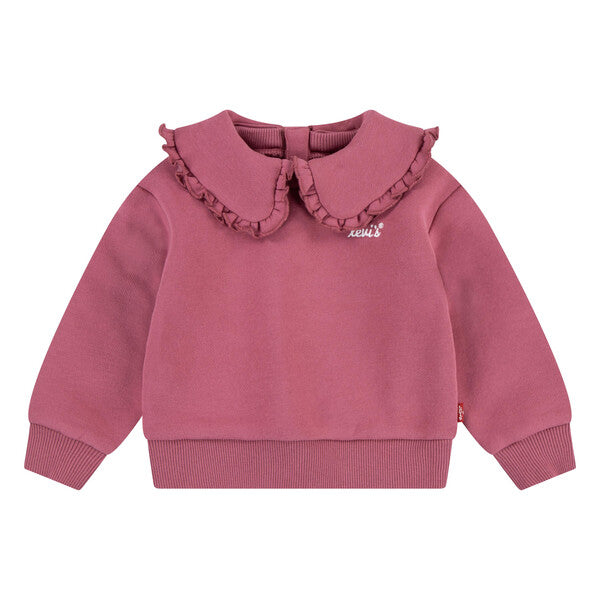 Sweat rose | Col à volants