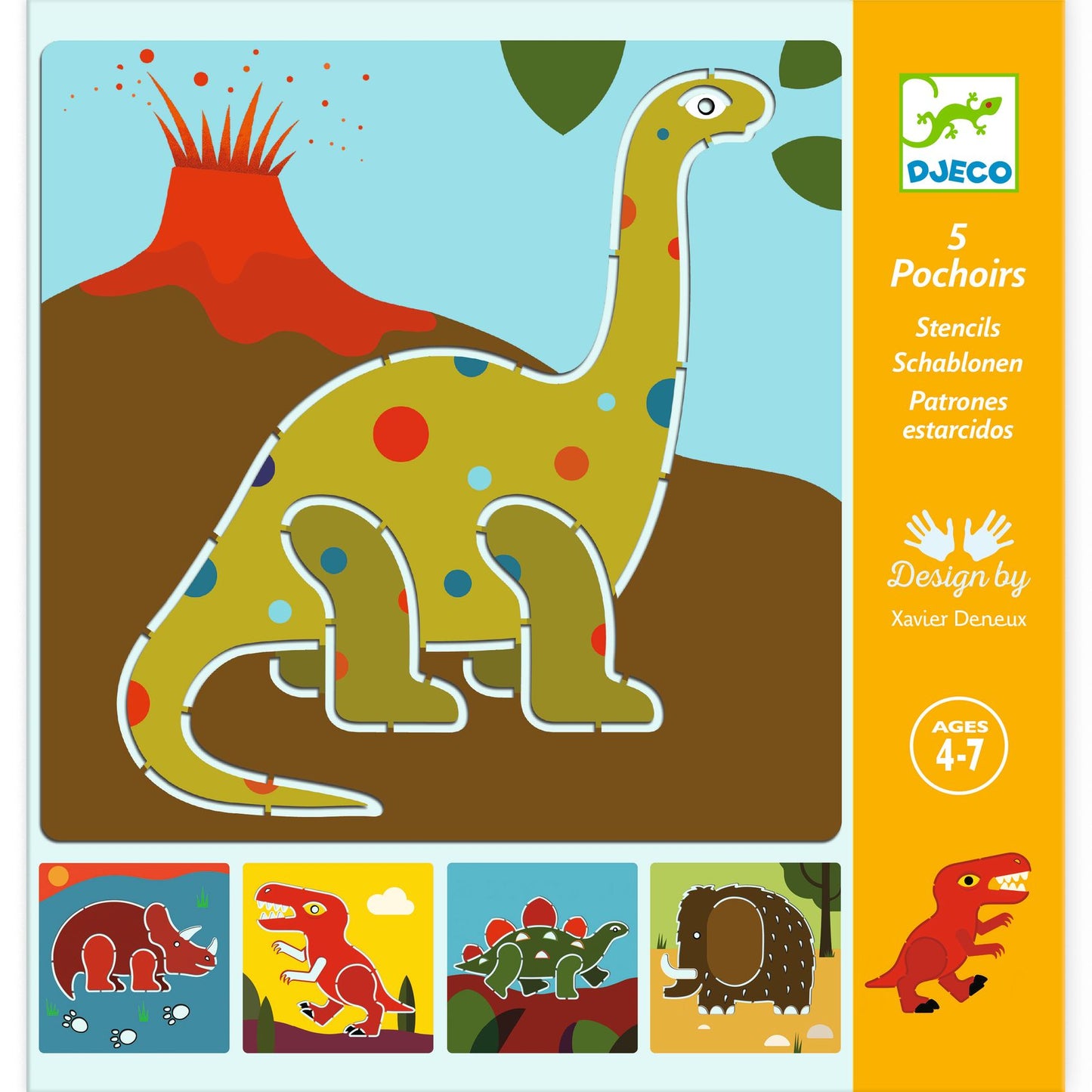5 pochoirs | Dinosaures