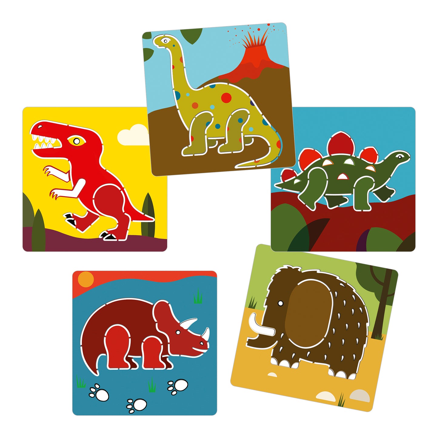 5 pochoirs | Dinosaures