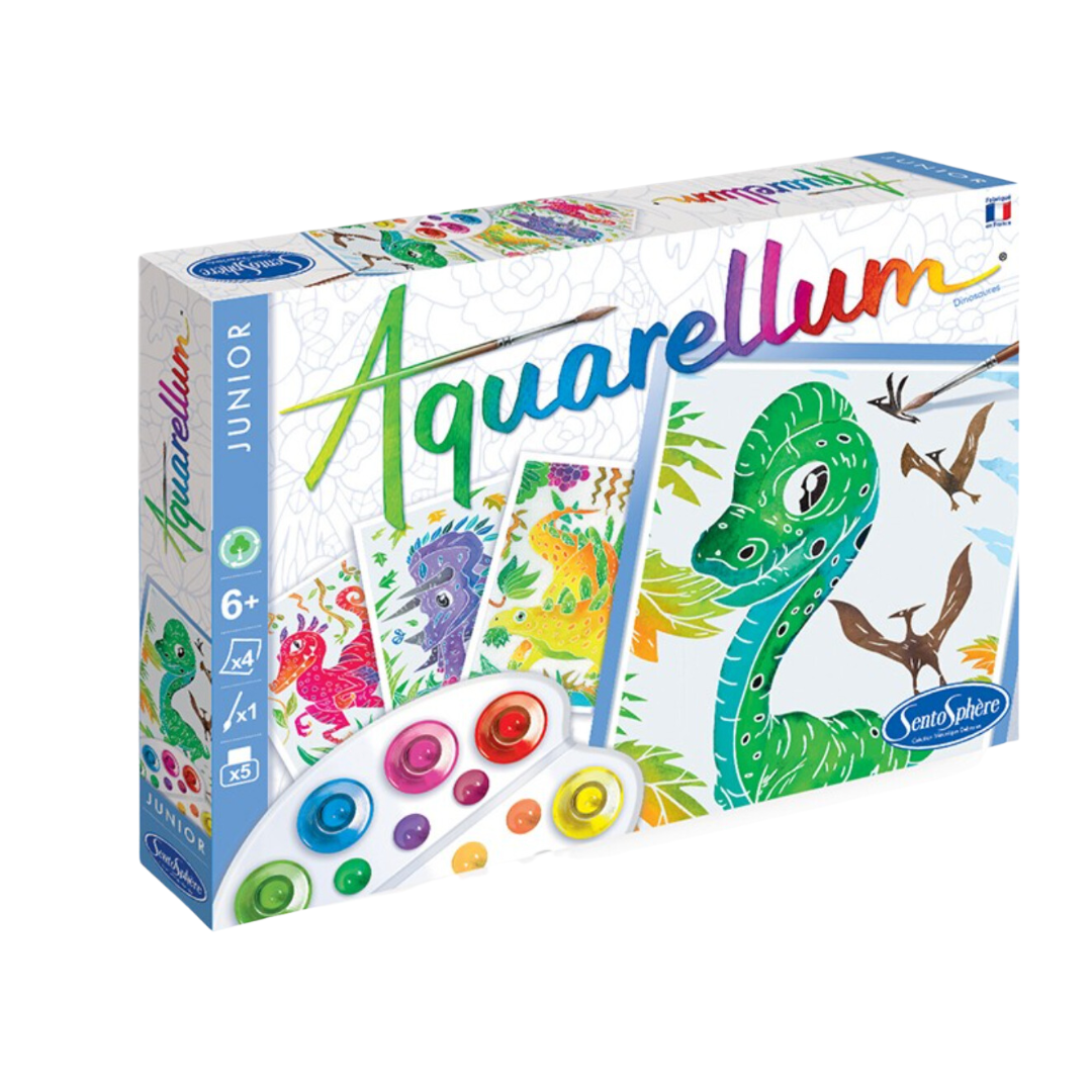 Aquarellum Junior | Dinosaures-Sentosphère-Super Châtaigne-Collages & Coloriages : Product type