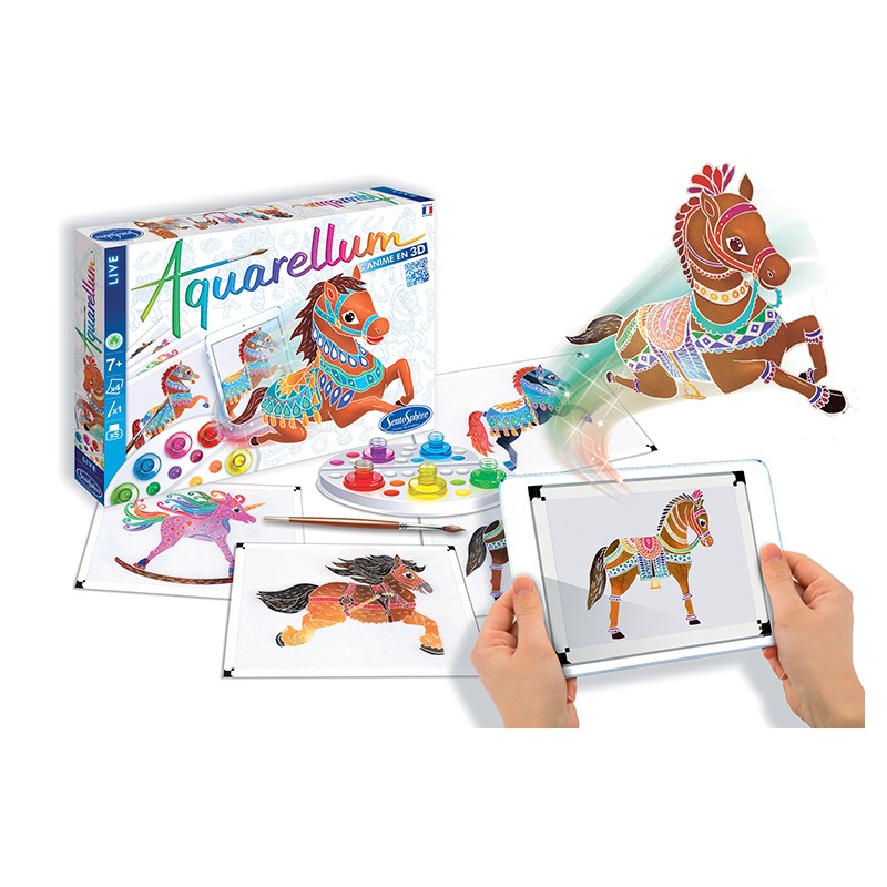 Aquarellum Live | Chevaux-Sentosphère-Super Châtaigne-Collages & Coloriages : Product type