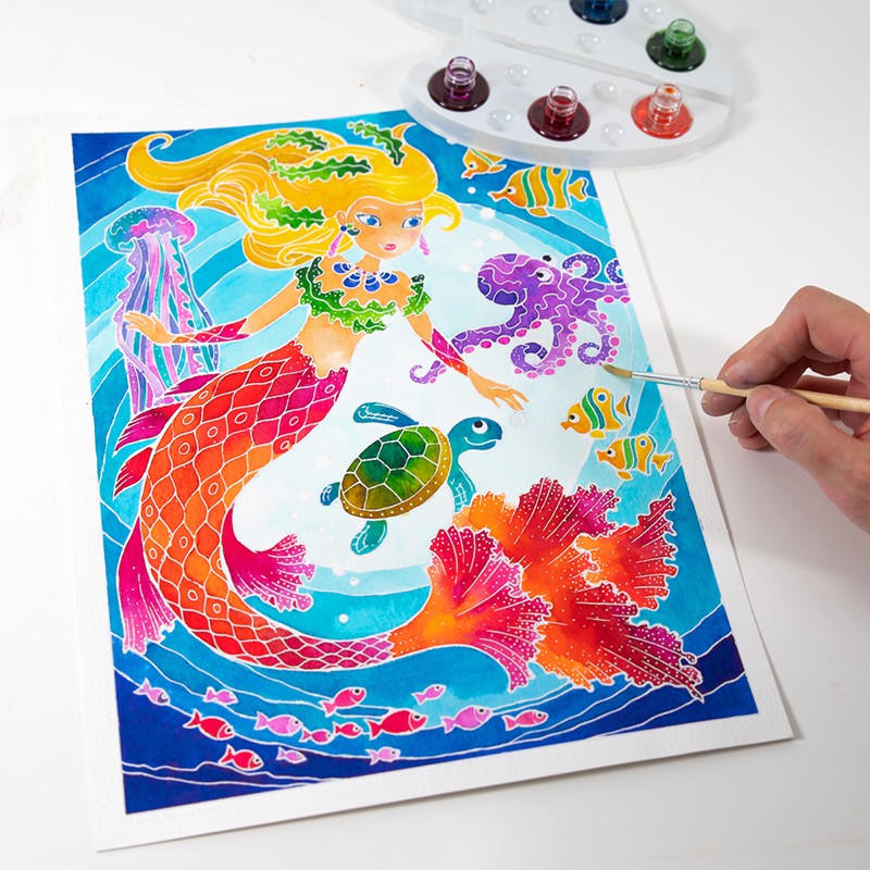 Aquarellum Phospho | Sirènes-Sentosphère-Super Châtaigne-Collages & Coloriages : Product type