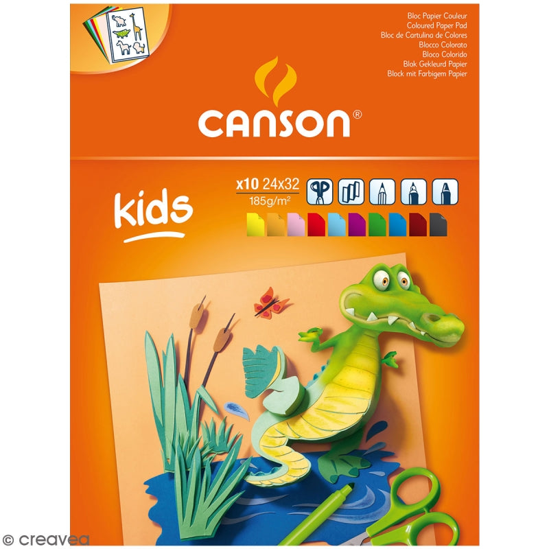 Bloc papier création kids - couleur-Canson-Super Châtaigne-Matériel : Product type