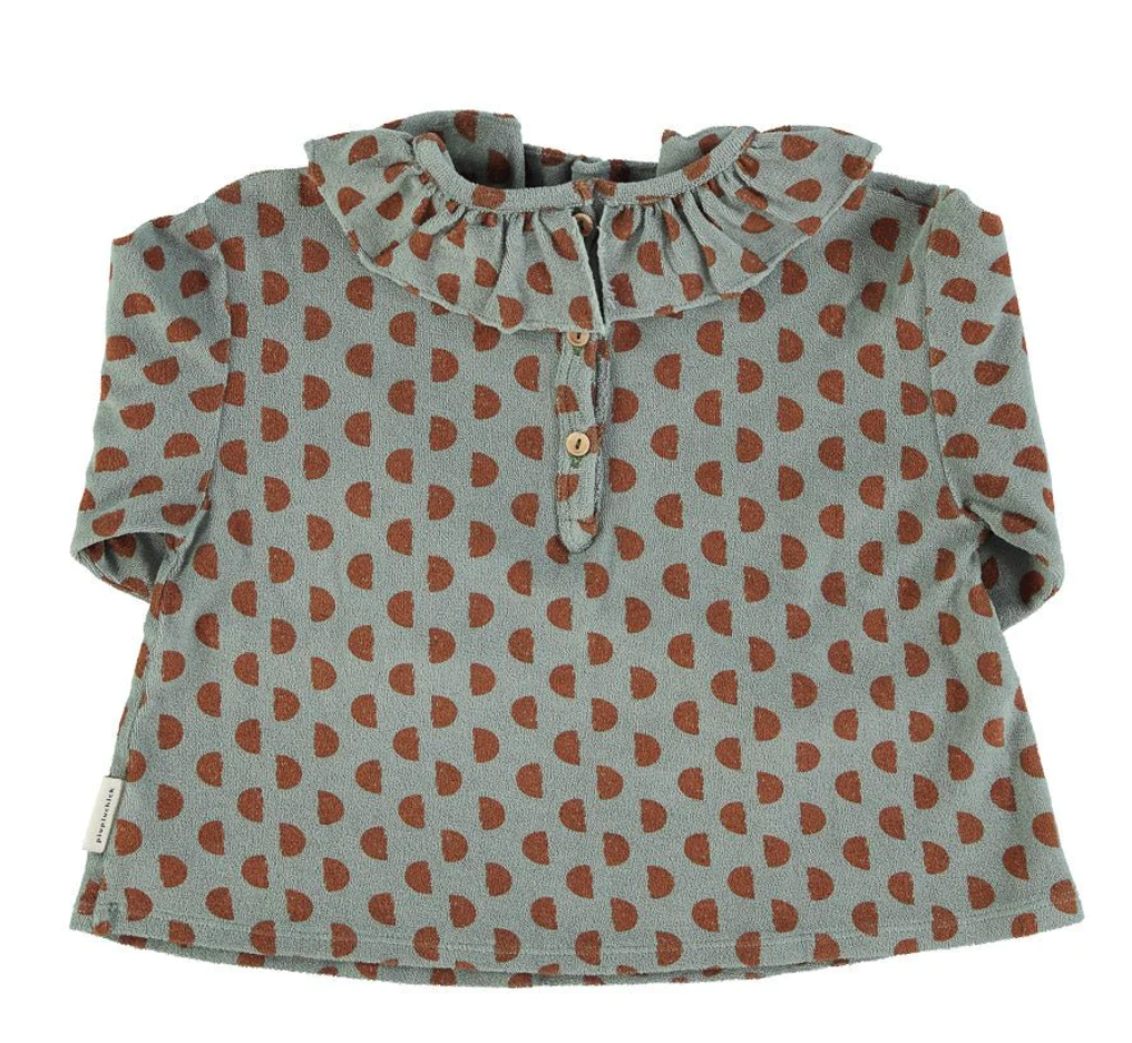 Blouse | Verte à pois-Piu Piu Chick-Super Châtaigne-outlet : Product type