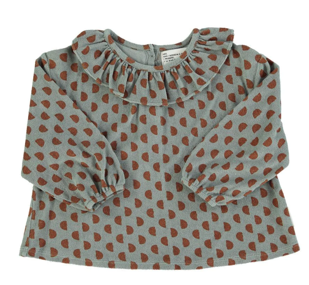 Blouse | Verte à pois-Piu Piu Chick-Super Châtaigne-outlet : Product type