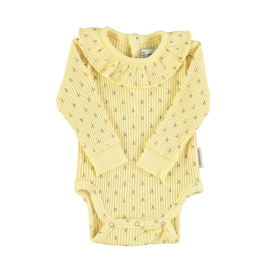 Body manches longues | Jaune petits bateaux-Piu Piu Chick-Super Châtaigne-body : Product type