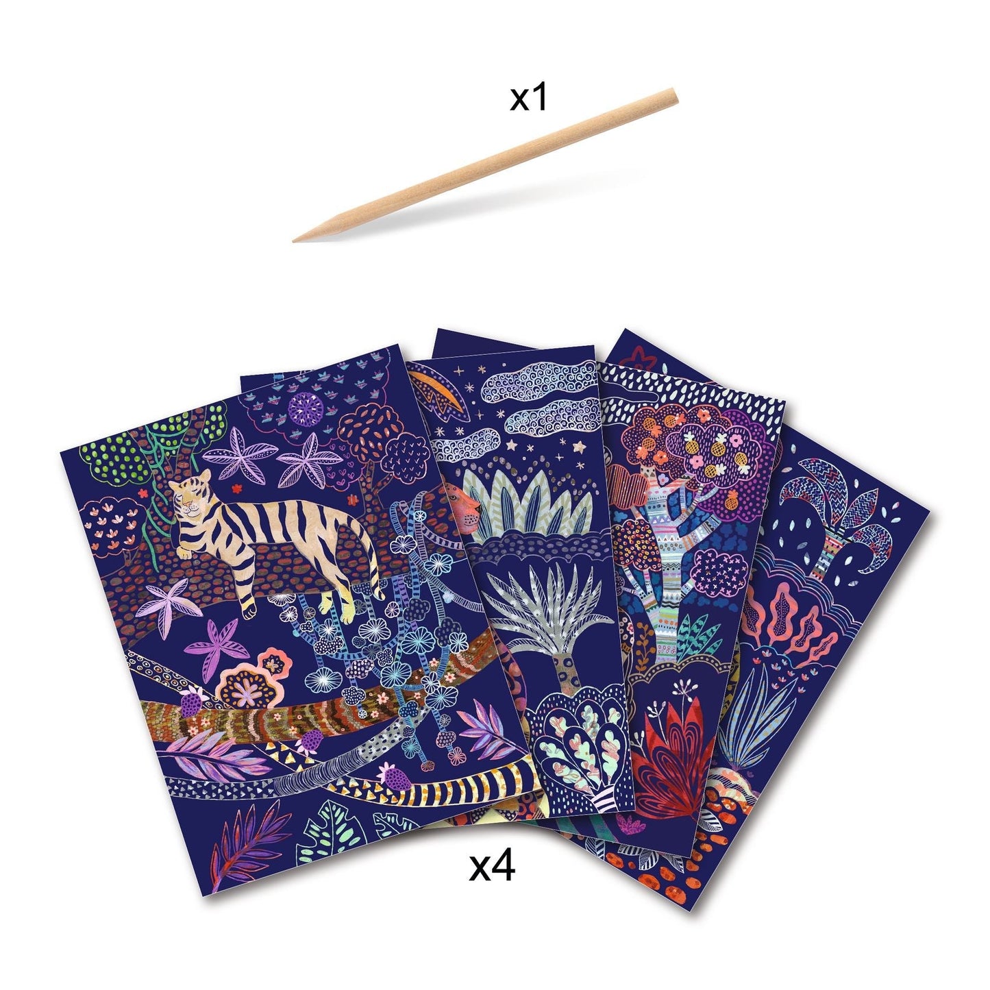 Cartes à grater - Nature luxuriante-Djeco-Super Châtaigne-Collages & Coloriages : Product type