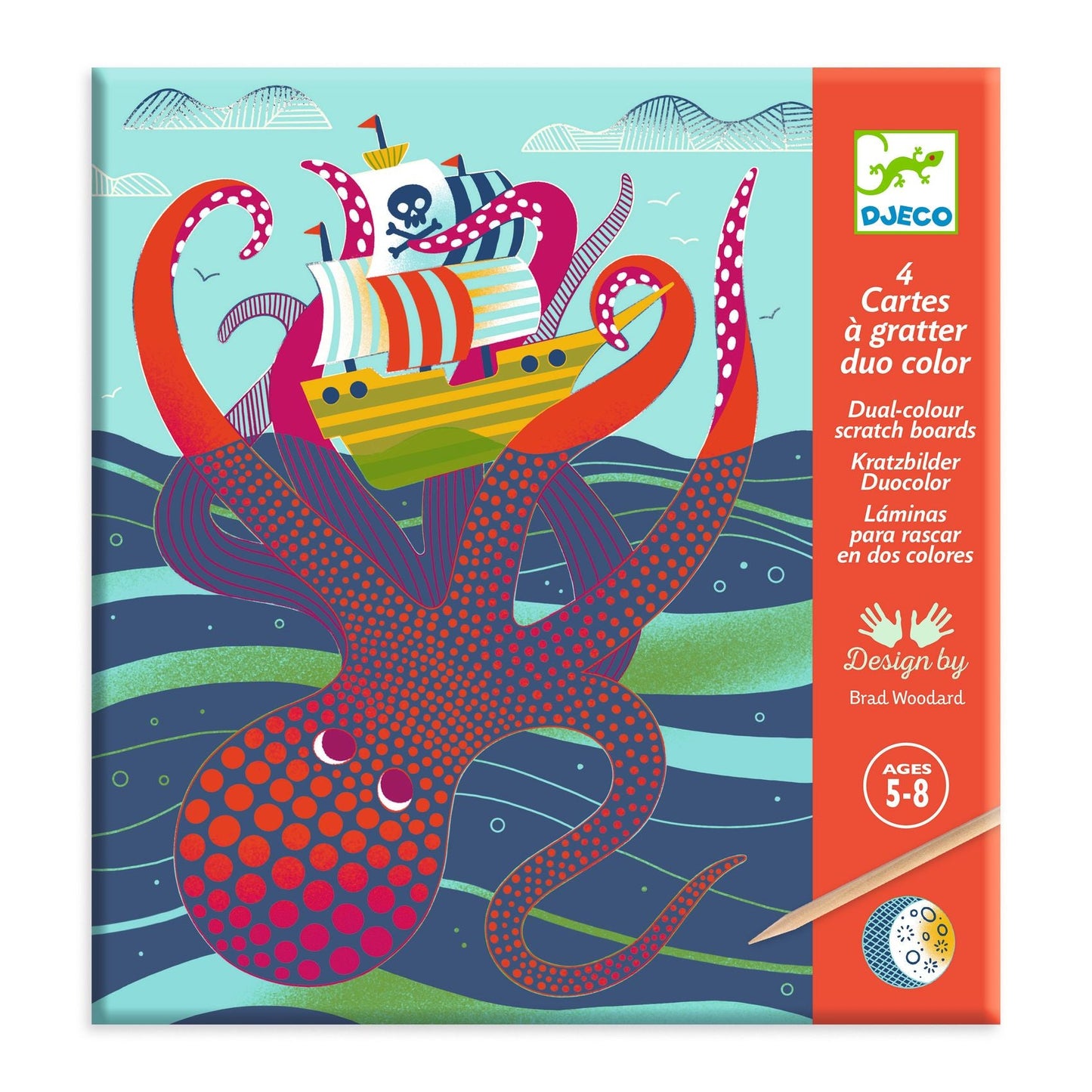 Cartes à gratter | Dessus-Dessous-Djeco-Super Châtaigne-Collages & Coloriages : Product type