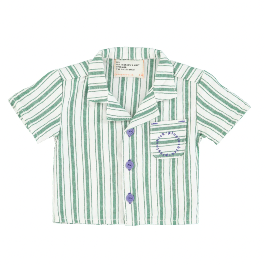 Chemise T-shirt | Rayures vertes-Super Châtaigne-Super Châtaigne-Blouses & Chemises : Product type