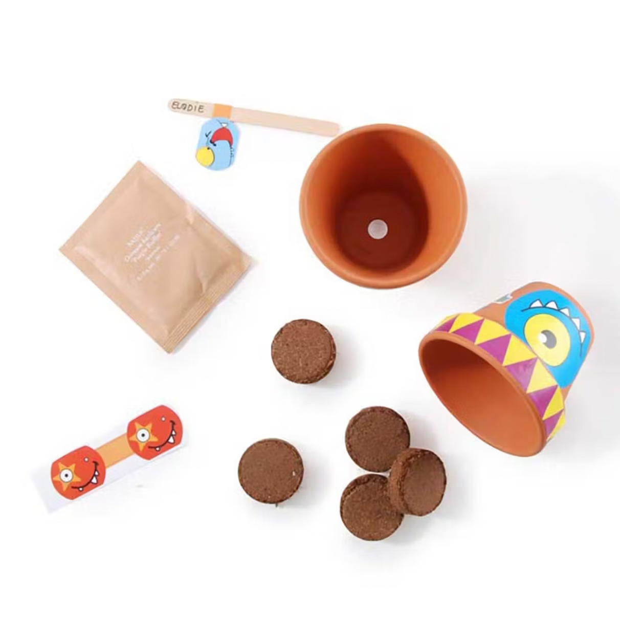 Coffret anniversaire - 10 petits pots monstres-Radis et capucine-Super Châtaigne-Cuisine et Jardinage : Product type