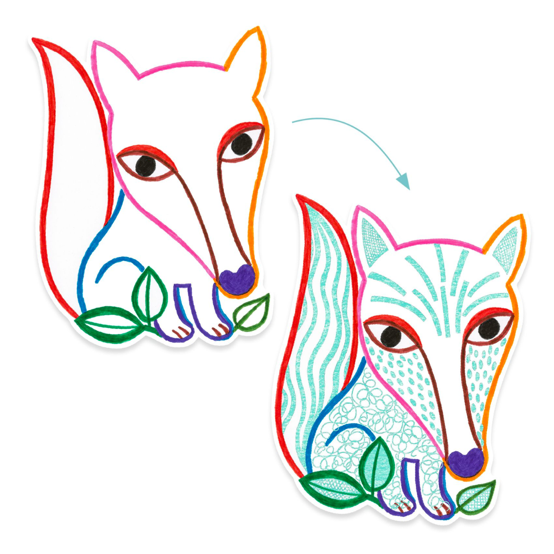 Coloriages à révéler | Animaux de la forêt-Djeco-Super Châtaigne-Collages & Coloriages : Product type