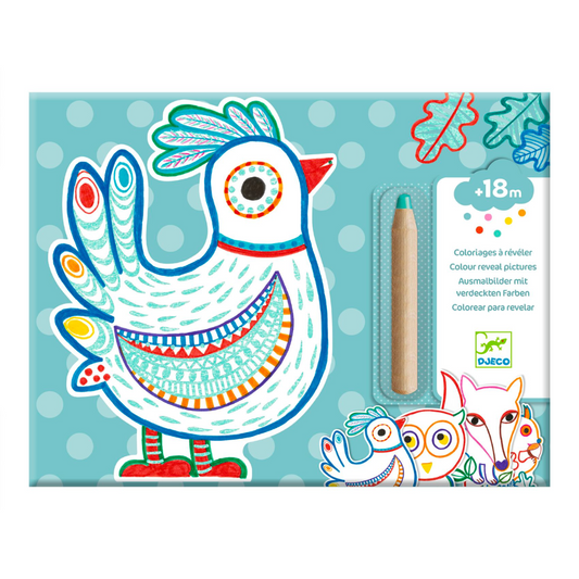 Coloriages à révéler | Animaux de la forêt-Djeco-Super Châtaigne-Collages & Coloriages : Product type