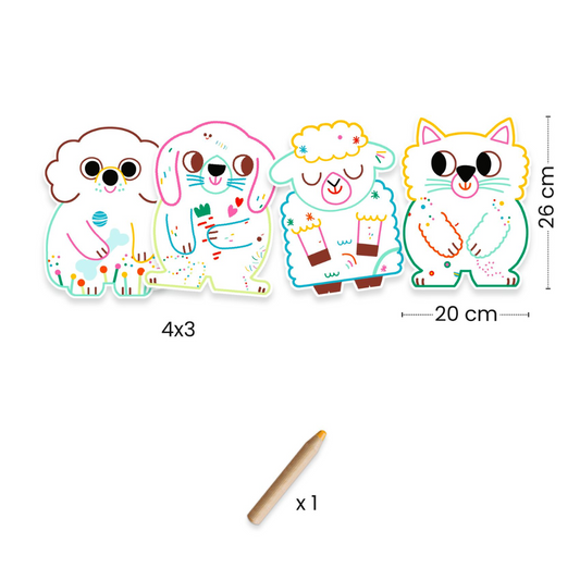 Coloriages à révéler | Animaux familiers-Djeco-Super Châtaigne-Collages & Coloriages : Product type