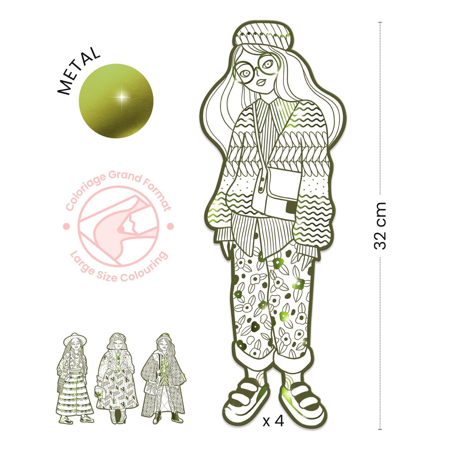 Coloriages géants | Mode Bowie-Djeco-Super Châtaigne-Collages & Coloriages : Product type