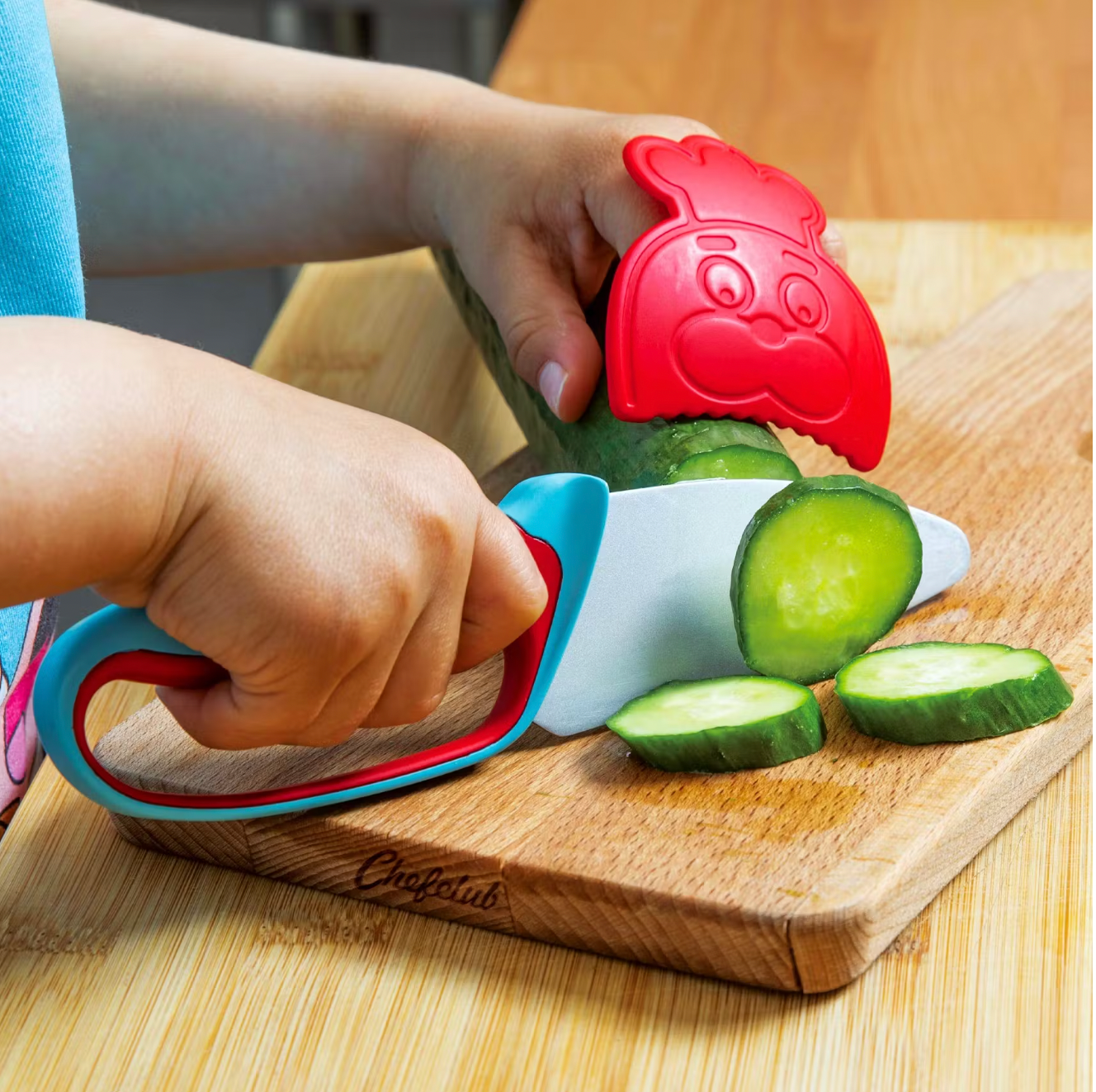 Couteau Chefclub Kids Bleu & Rouge-Chefclub-Super Châtaigne-Cuisine et Jardinage : Product type