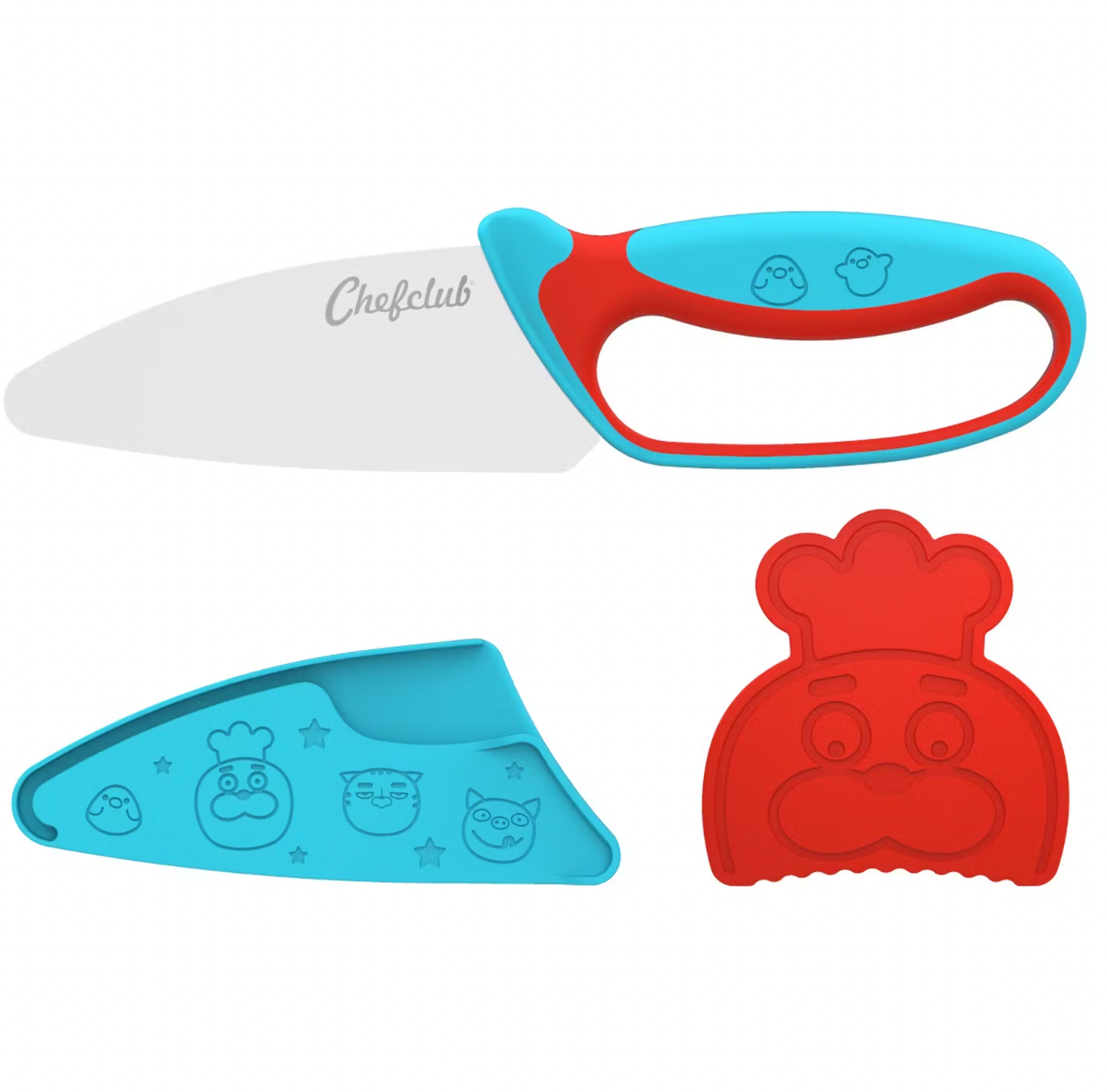 Couteau Chefclub Kids Bleu & Rouge-Chefclub-Super Châtaigne-Cuisine et Jardinage : Product type