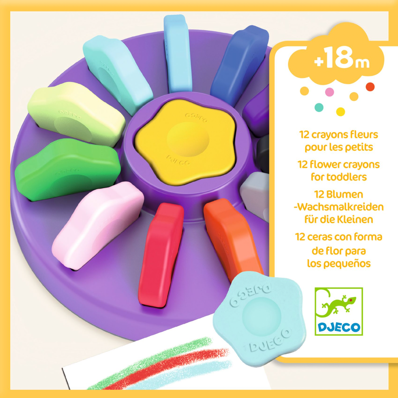Crayons ergonomiques | Fleurs-Djeco-Super Châtaigne-Matériel : Product type