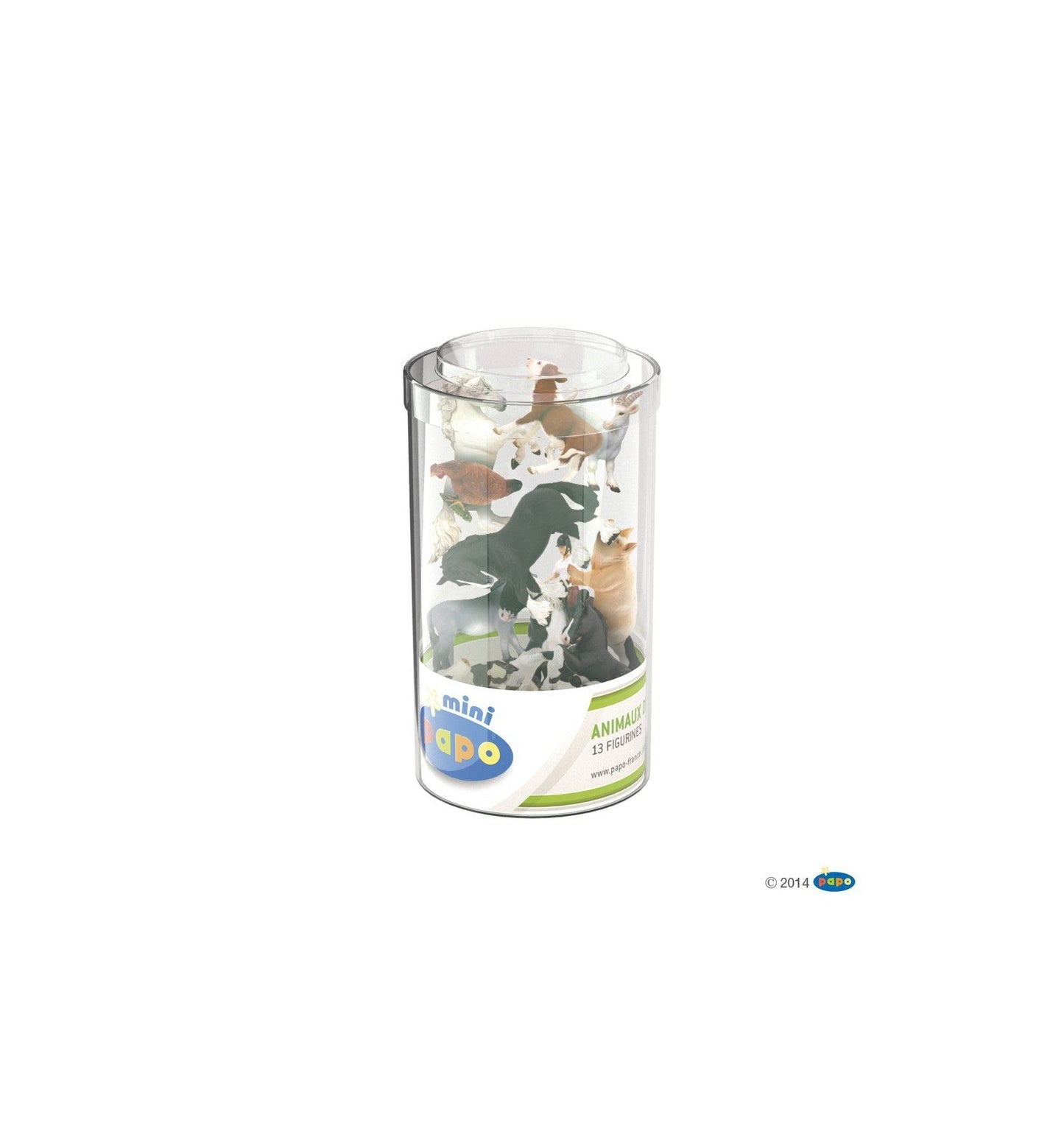 Figurine - Mini PLUS Ferme (Tube, 12 figurines)-Papo-Super Châtaigne-Imitation : Product type