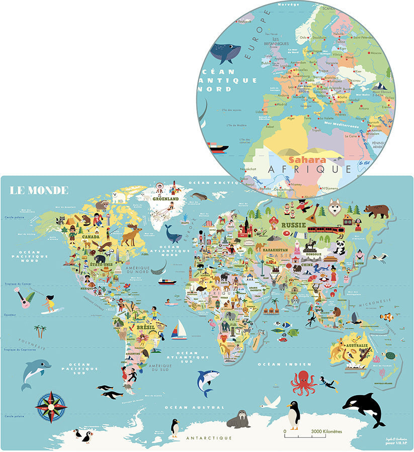 Jeu magnétique | Carte du monde-Vilac-Super Châtaigne-Jeux éducatifs : Product type