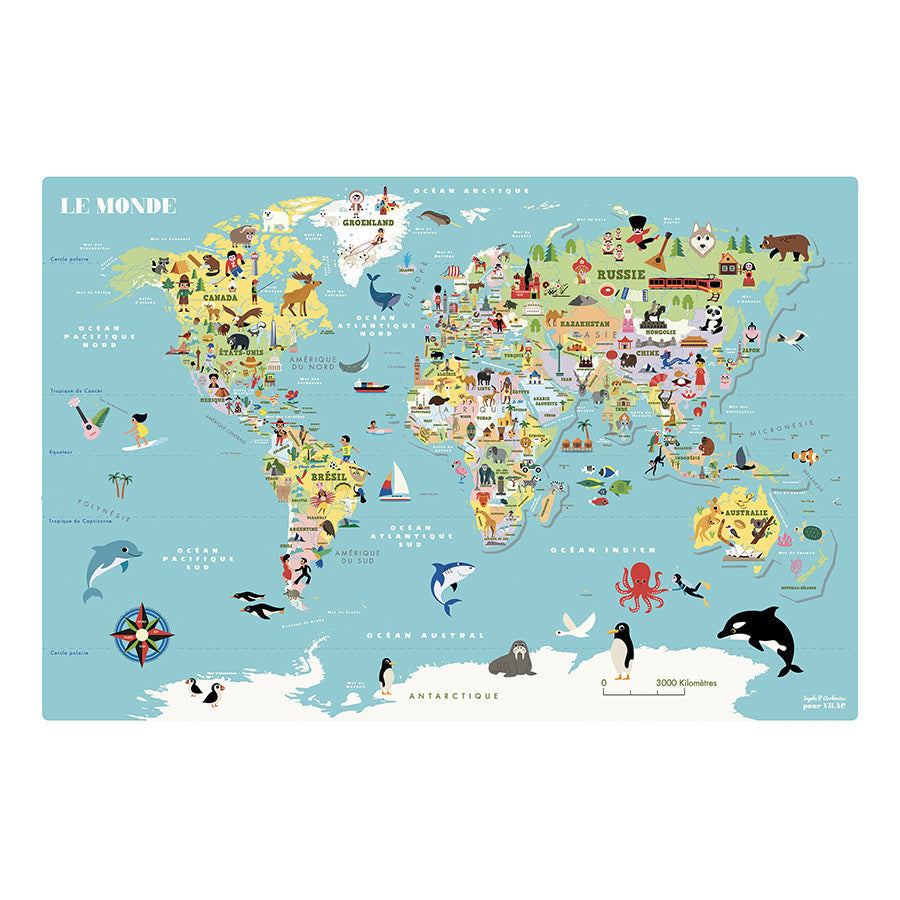 Jeu magnétique | Carte du monde-Vilac-Super Châtaigne-Jeux éducatifs : Product type