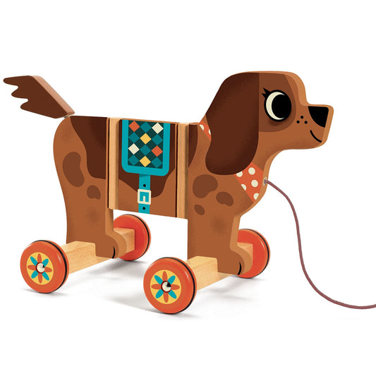 Jouet à trainer | Chien - Nico-Djeco-Super Châtaigne-Eveil & Motricité : Product type