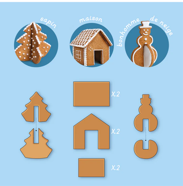 Kit biscuits de noël 3D-Chefclub-Super Châtaigne-Cuisine et Jardinage : Product type