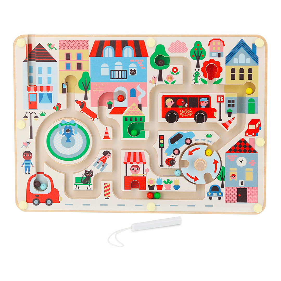 Labyrinthe magnétique | Ma petite ville-Vilac-Super Châtaigne-Jeux éducatifs : Product type