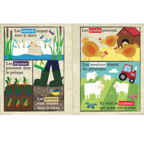 Livre en tissu | Animaux de la ferme-Jaune citron-Super Châtaigne-Livres & Cie : Product type