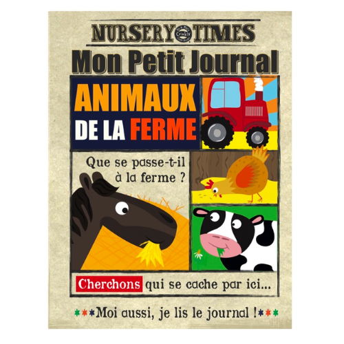 Livre en tissu | Animaux de la ferme-Jaune citron-Super Châtaigne-Livres & Cie : Product type