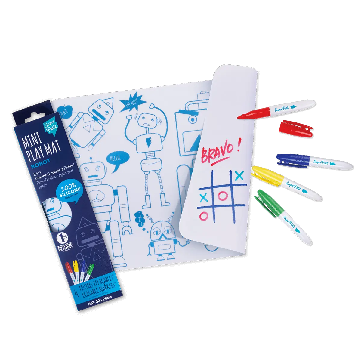 Mini PlayMat 2 en 1 - Robot-Super Petit-Super Châtaigne-Collages & Coloriages : Product type