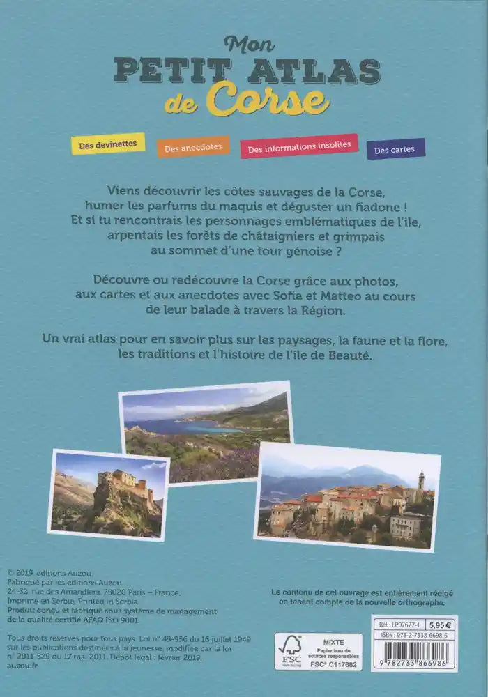 Mon petit atlas de Corse-Auzou-Super Châtaigne-Livres & Cie : Product type