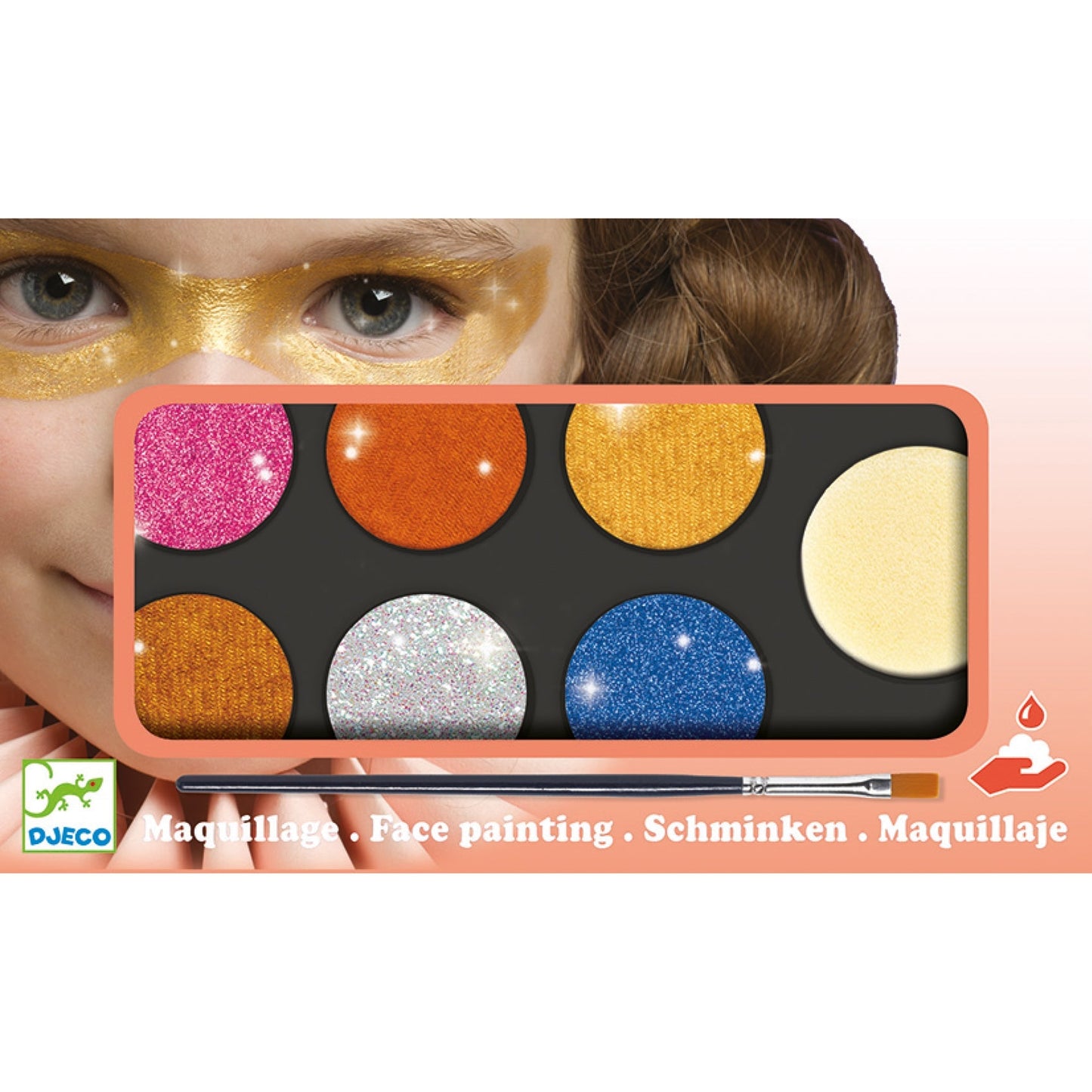 Palette maquillage 6 couleurs - Effet métal-Djeco-Super Châtaigne-Imagination : Product type