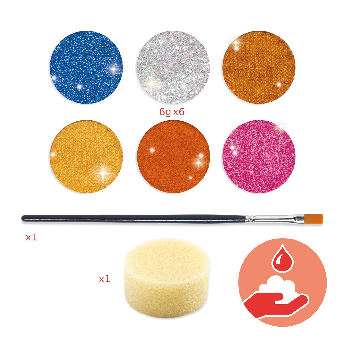 Palette maquillage 6 couleurs - Effet métal-Djeco-Super Châtaigne-Imagination : Product type