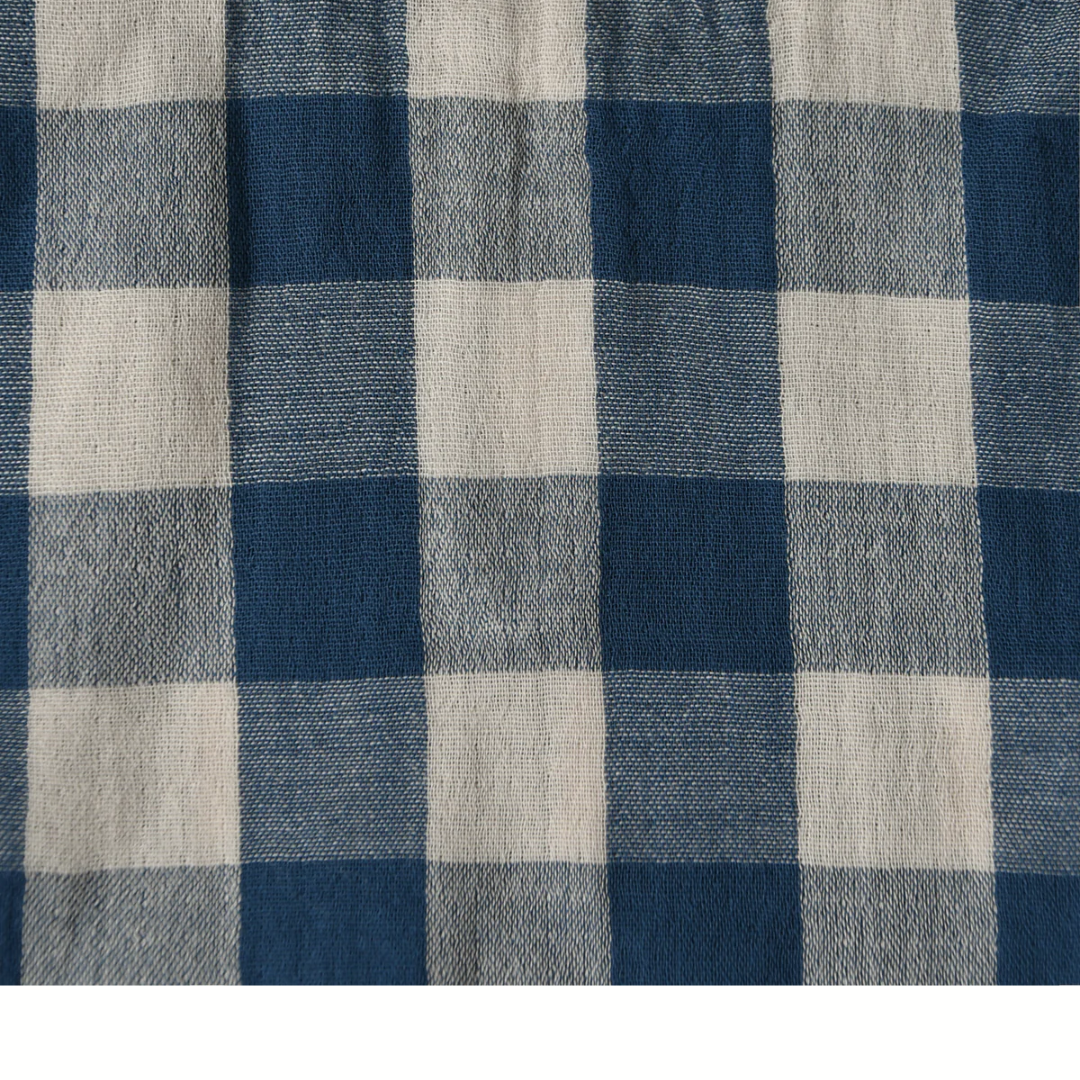 Pantalon Fisherman | A carreaux bleu et blanc-Organic Zoo-Super Châtaigne-Pantalons, Leggins & Jeans : Product type