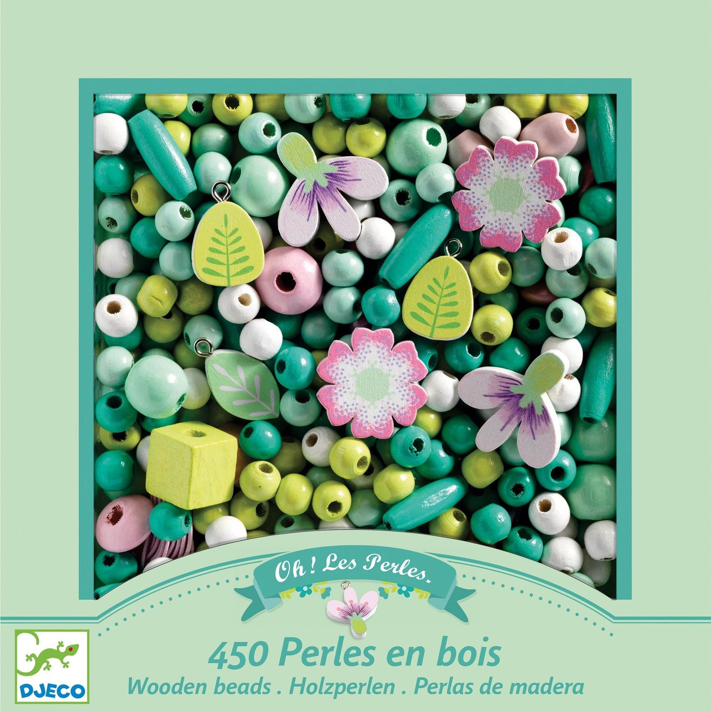 Perles en bois | Feuilles et fleurs-Djeco-Super Châtaigne-Création & Fabrication : Product type
