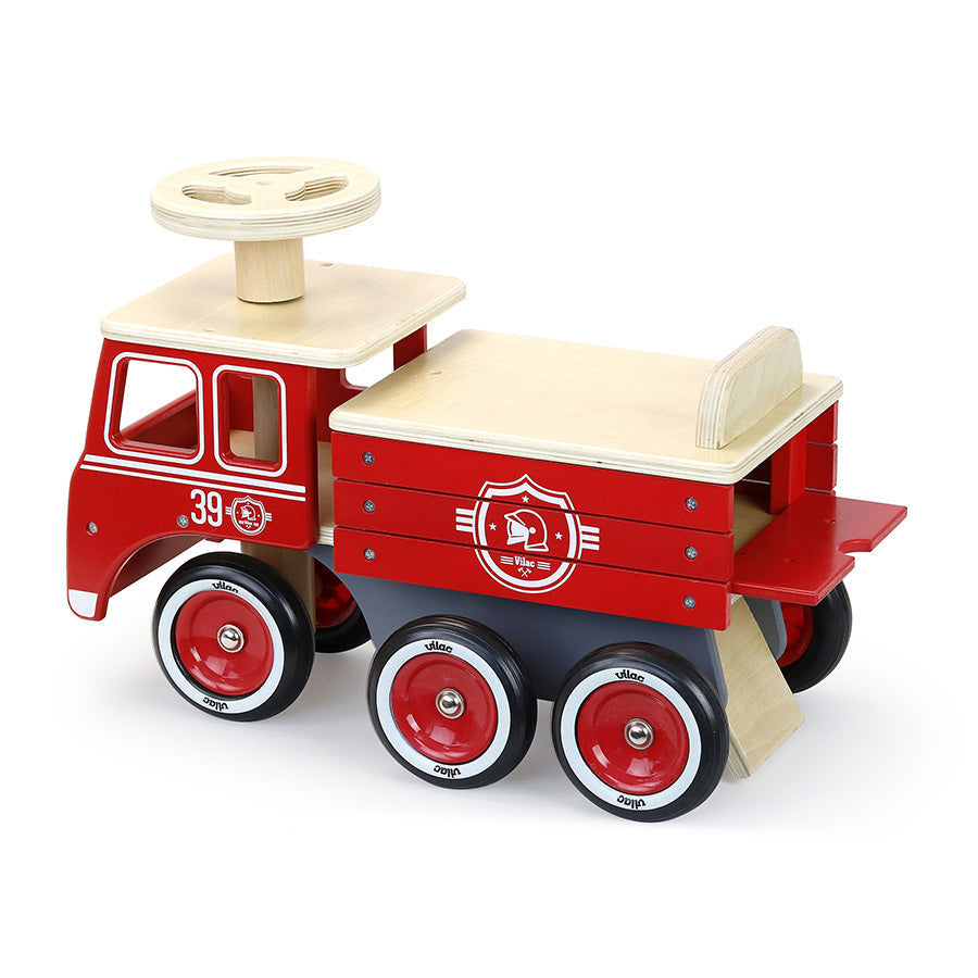 Porteur en bois | Camion de pompier-Vilac-Super Châtaigne-Eveil & Motricité : Product type