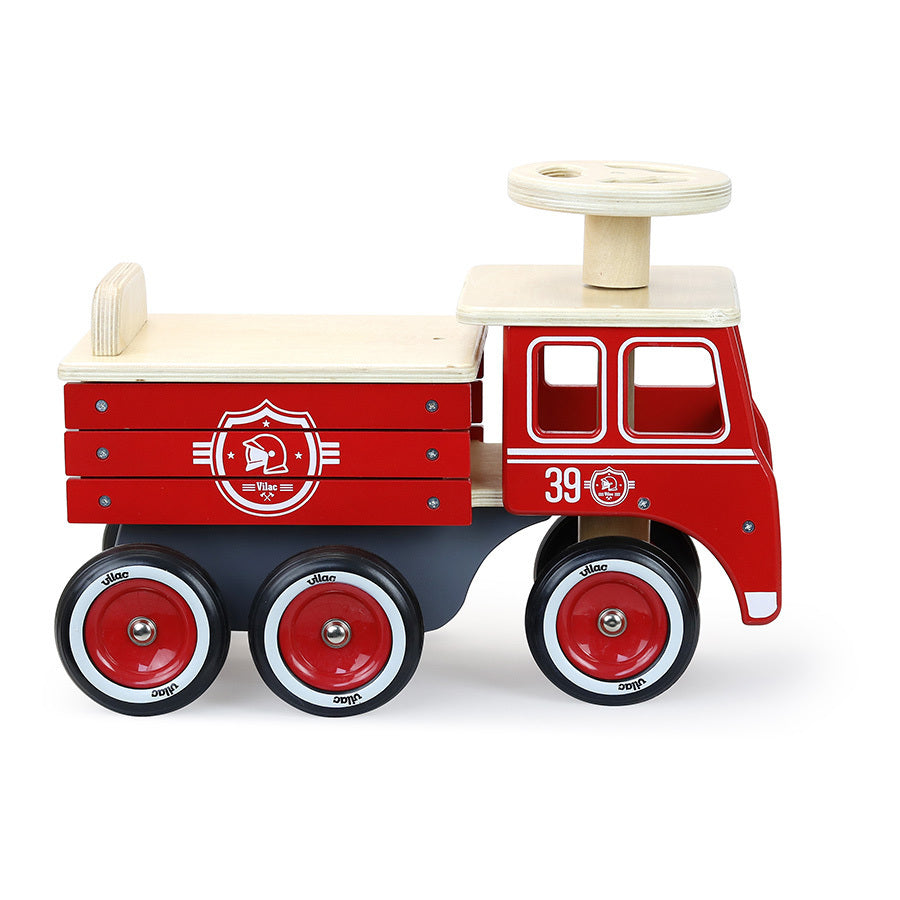 Porteur en bois | Camion de pompier-Vilac-Super Châtaigne-Eveil & Motricité : Product type