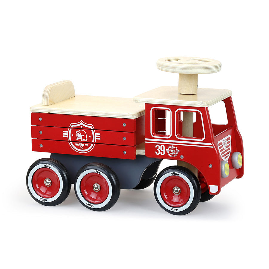 Porteur en bois | Camion de pompier-Vilac-Super Châtaigne-Eveil & Motricité : Product type