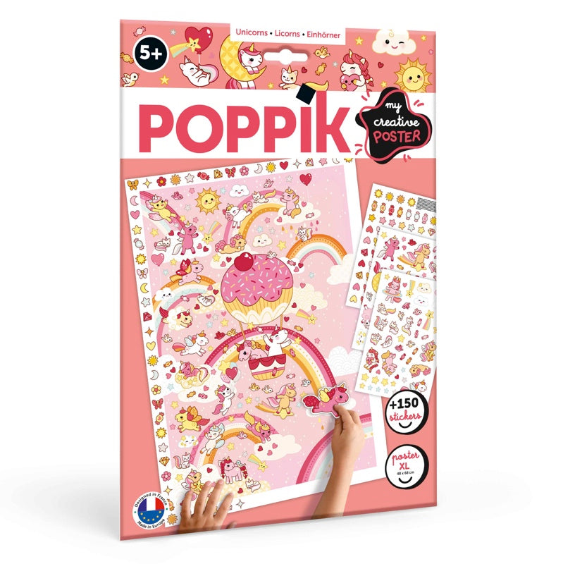 Poster créatifs - Licornes-Poppik-Super Châtaigne-Collages & Coloriages : Product type