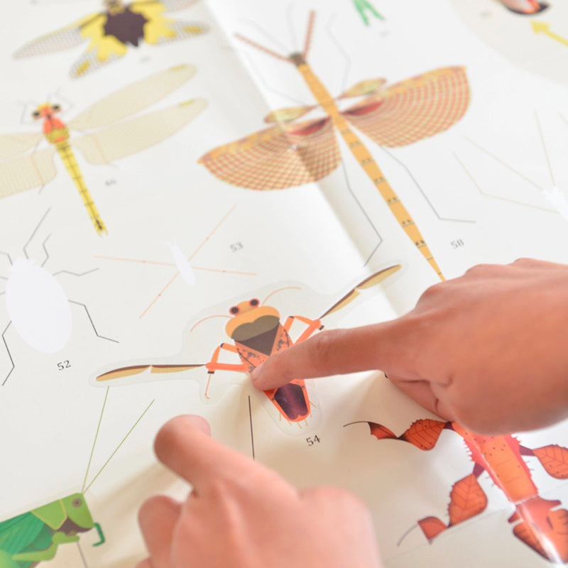 Poster géant et 44 stickers - Insectes-Poppik-Super Châtaigne-Collages & Coloriages : Product type
