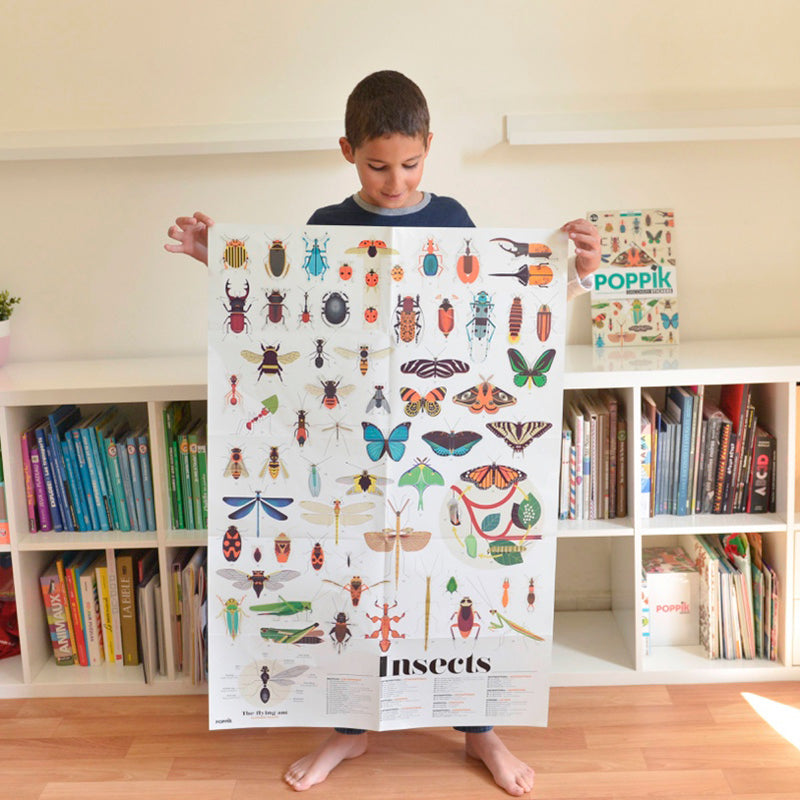 Poster géant et 44 stickers - Insectes-Poppik-Super Châtaigne-Collages & Coloriages : Product type