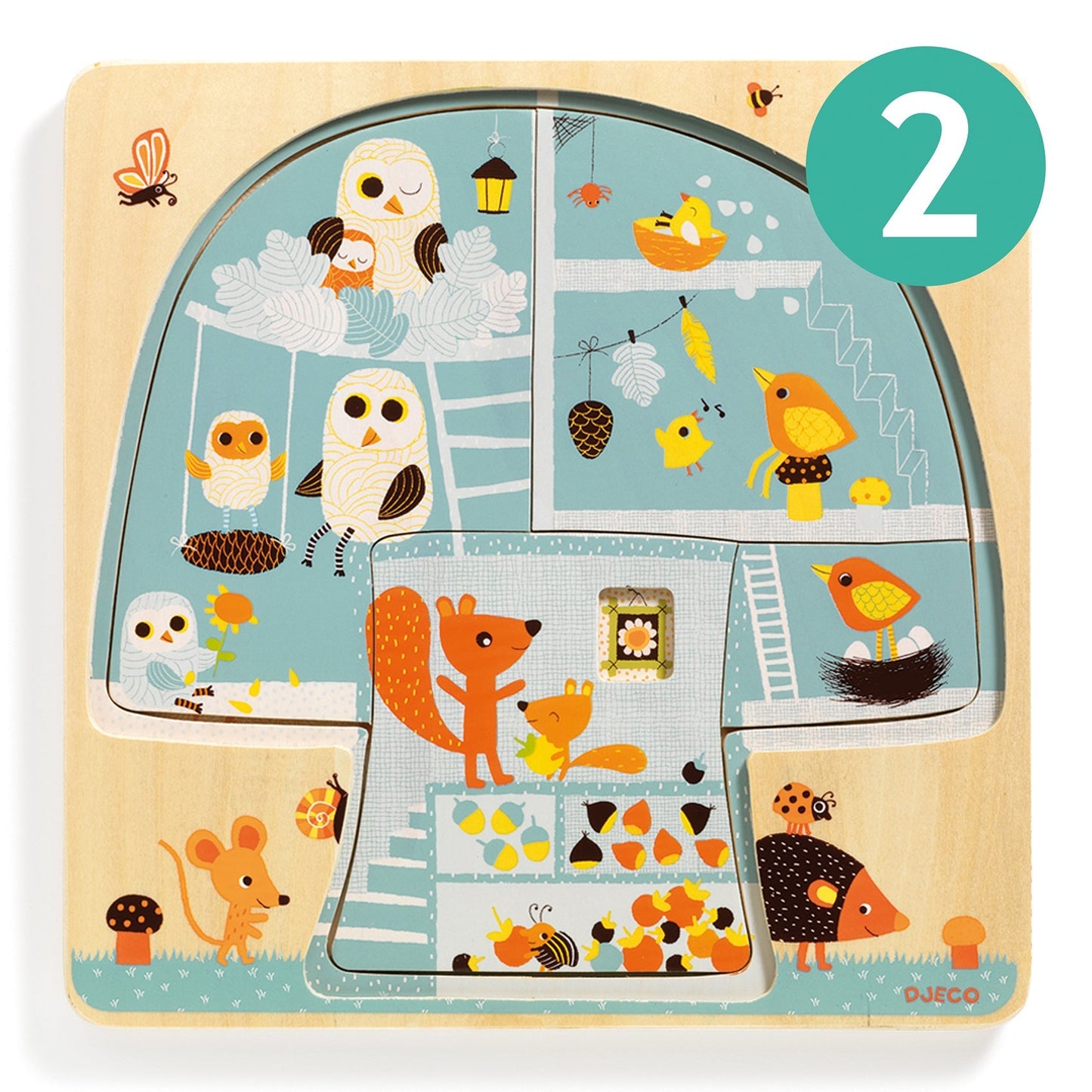 Puzzle 3 niveaux - Chez Nut-Djeco-Super Châtaigne-Puzzle : Product type