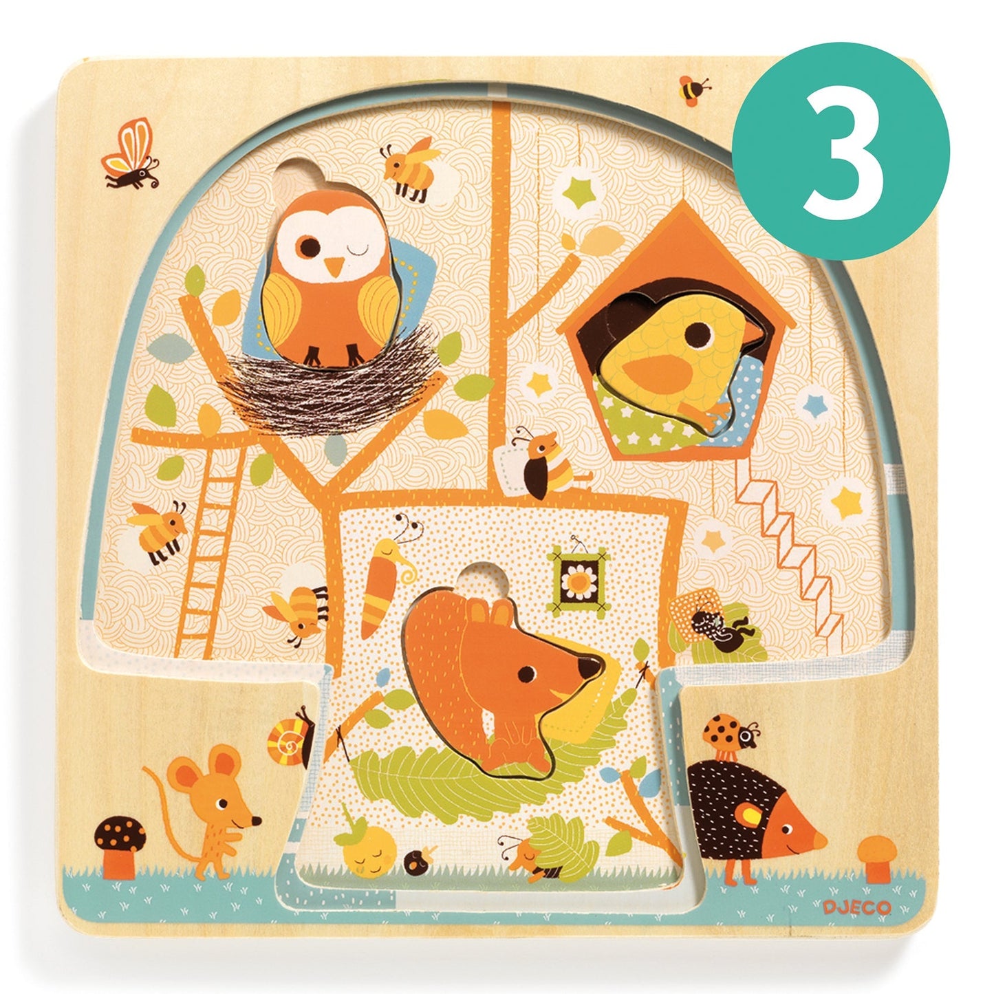 Puzzle 3 niveaux - Chez Nut-Djeco-Super Châtaigne-Puzzle : Product type