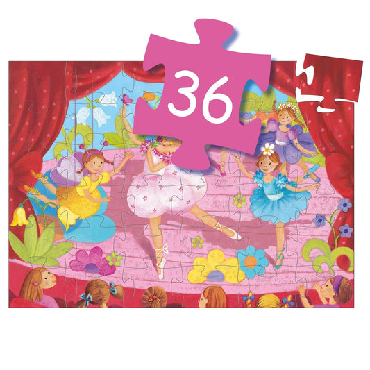 Puzzle 36 pièces - La ballerine à la fleur-Djeco-Super Châtaigne-Puzzle : Product type