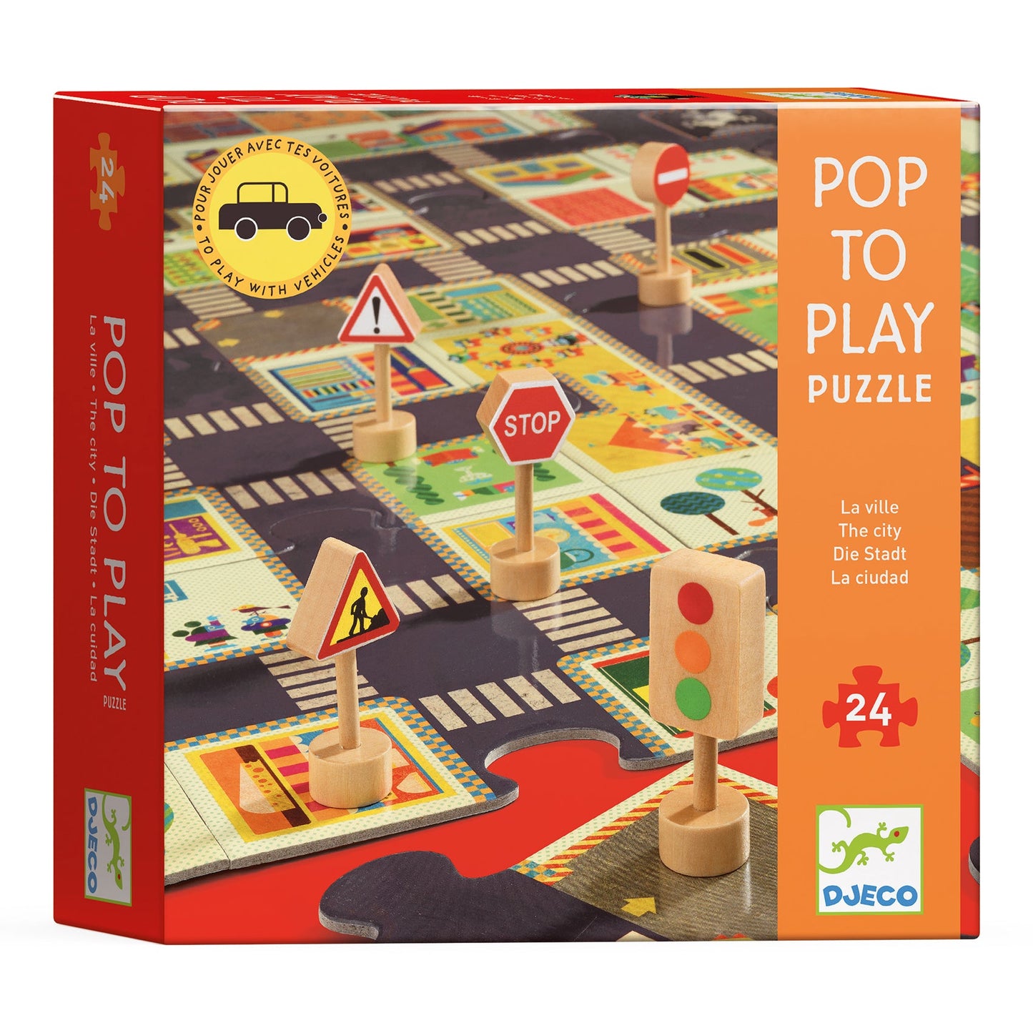 Puzzle géant | La ville-Djeco-Super Châtaigne-Puzzle : Product type