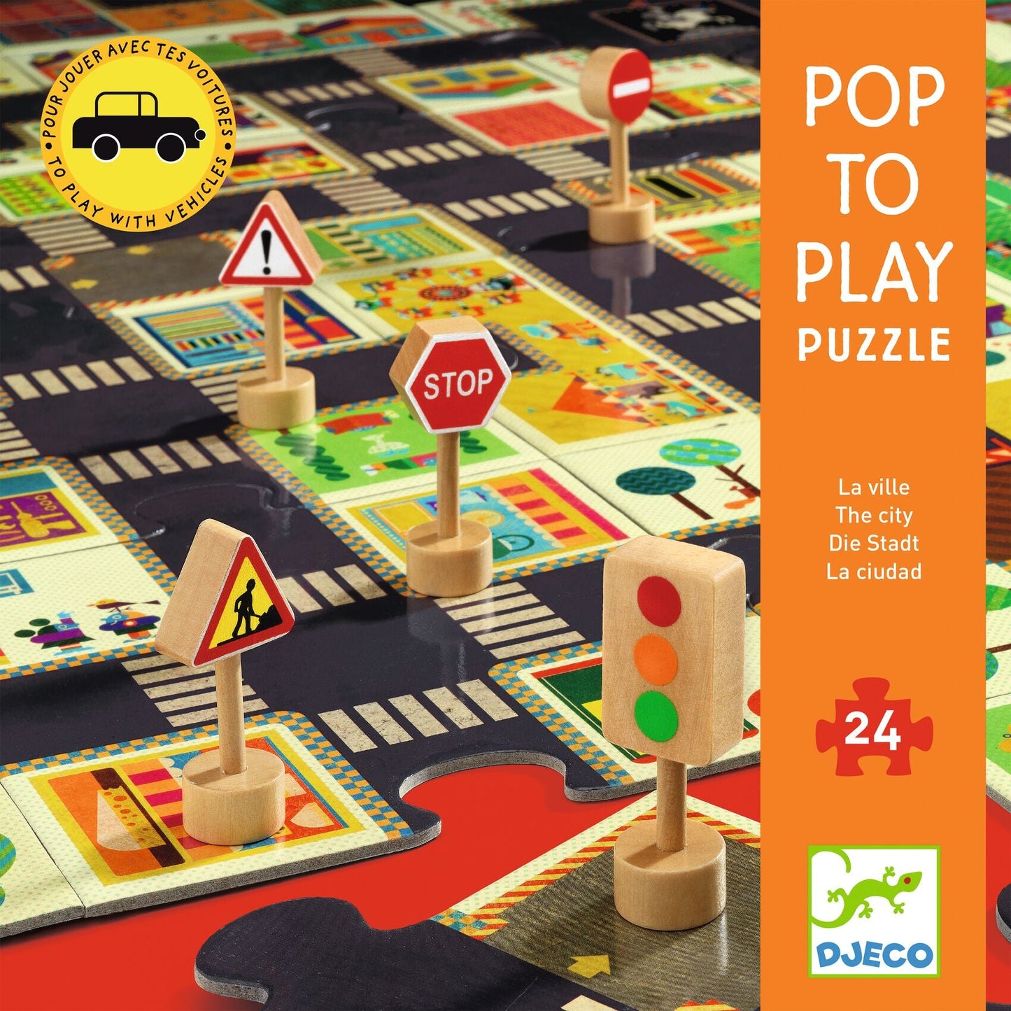 Puzzle géant | La ville-Djeco-Super Châtaigne-Puzzle : Product type