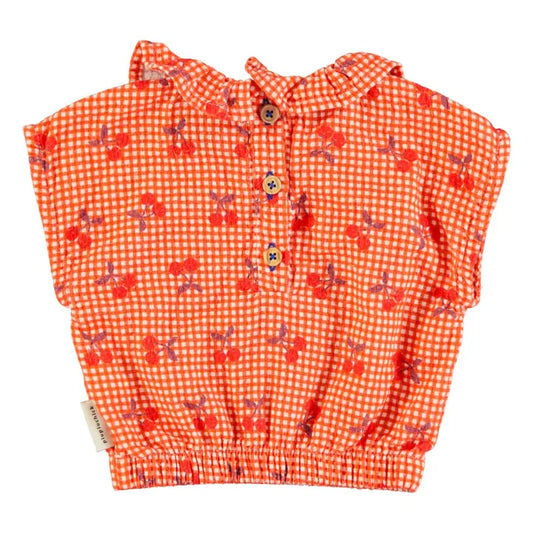 Blouse | Top | Red & White