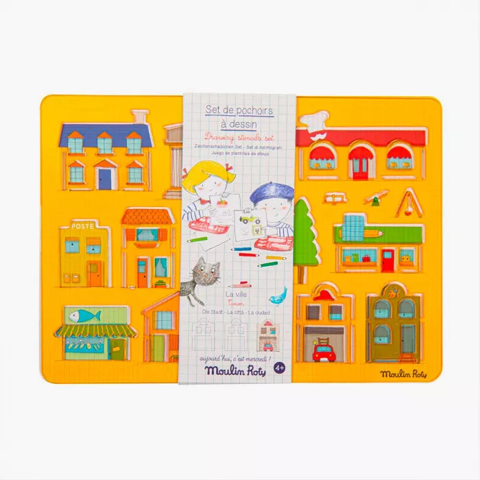 Set de pochoirs à dessin Ville-Moulin Roty-Super Châtaigne-Matériel : Product type