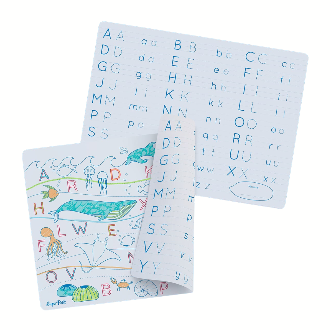 Set pédagogique en silicone | Les lettres dans l'océan-Super Petit-Super Châtaigne-Collages & Coloriages : Product type