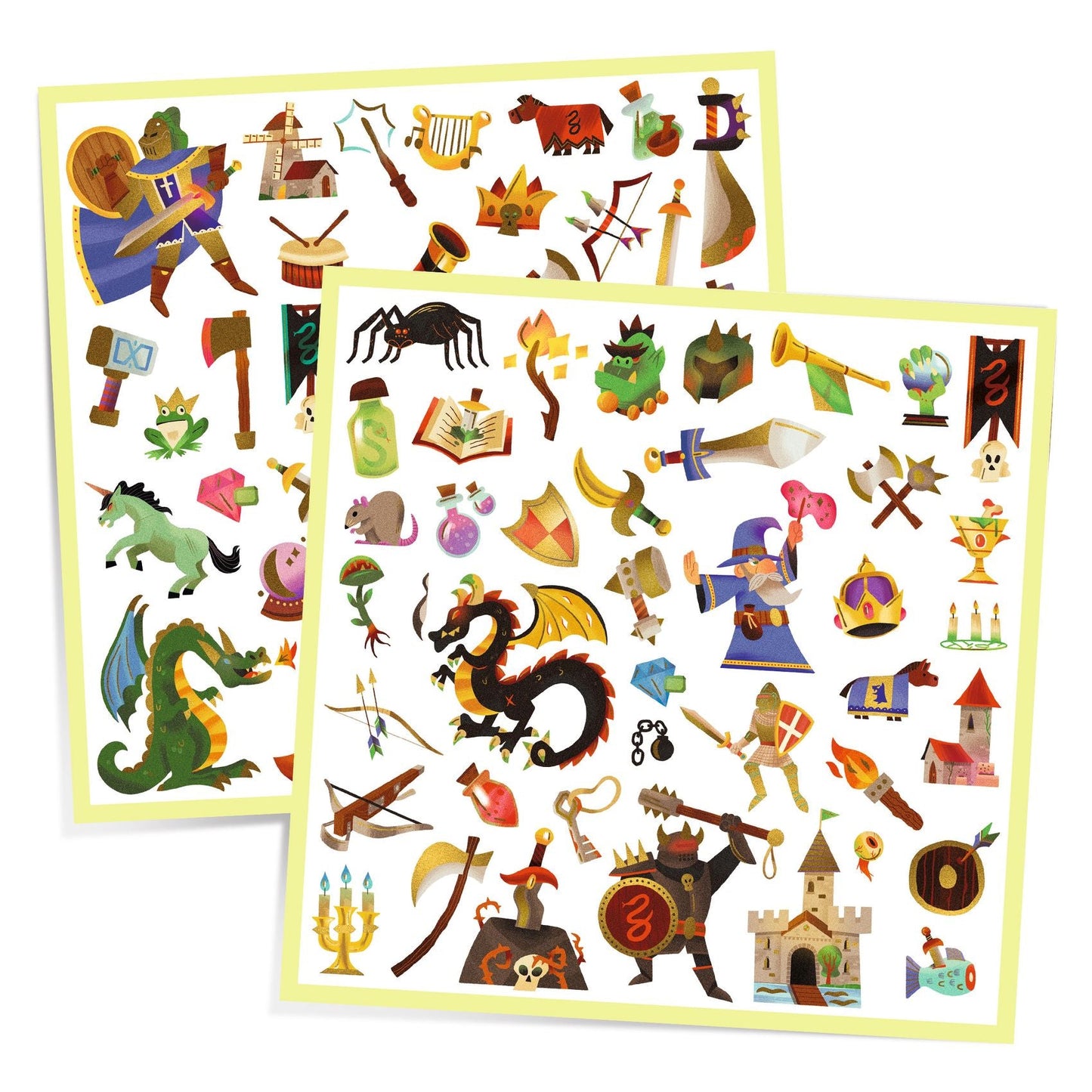 Stickers | Médiéval fantastique-Djeco-Super Châtaigne-Collages & Coloriages : Product type